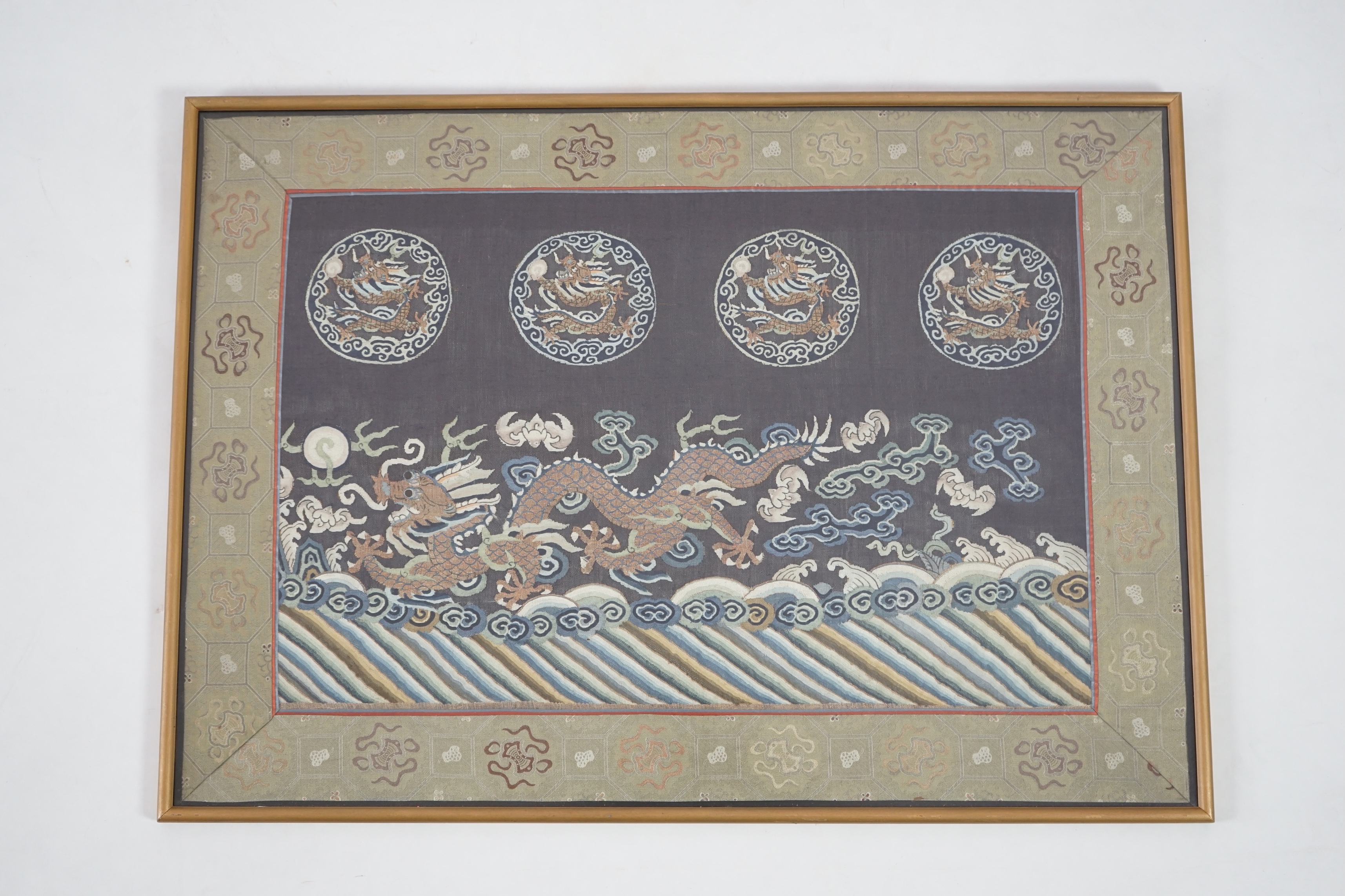 A Chinese Kesi 'dragon' panel, 19th century